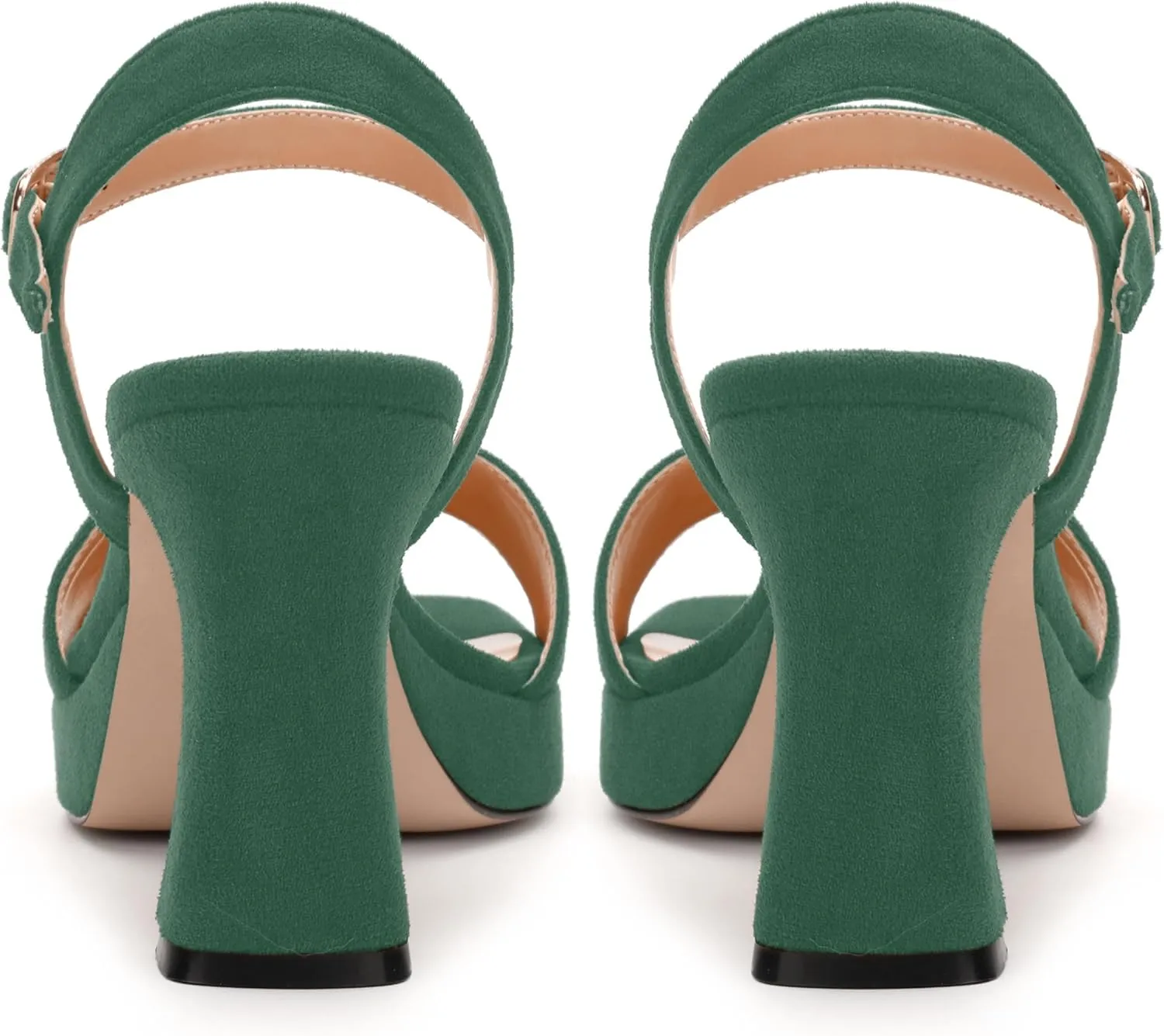 Womens Platform Chunky Heel Sandals, Open Toe Comfort Dress Sandals with Adjustable Ankle Strap 3.3 In