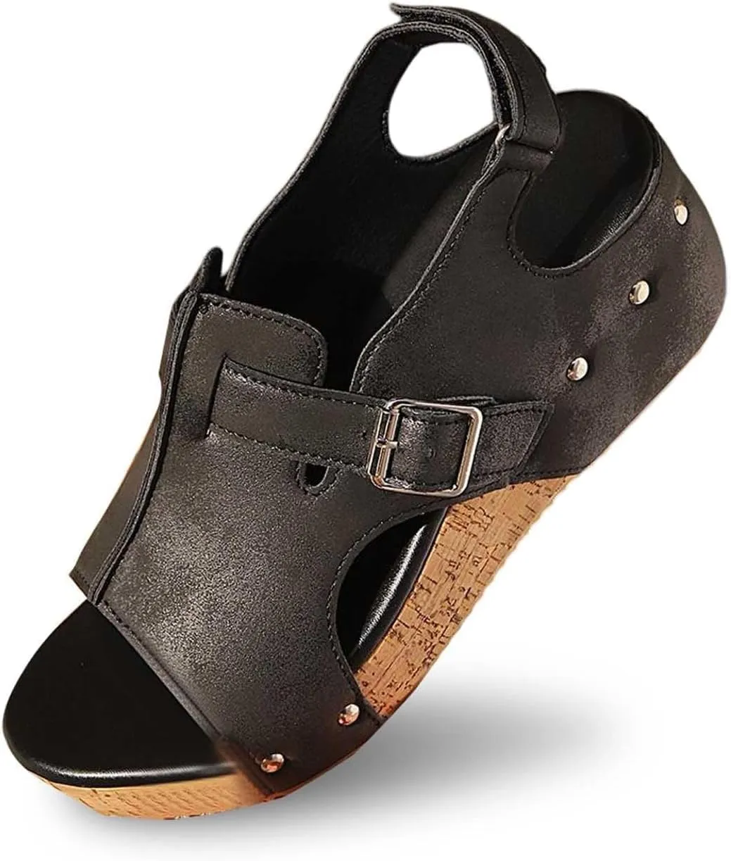 Womens Platform Sandals Summer Beach Ankle Strap Open Toe Espadrilles Wedge Heel Slip on Sandals Dressy Casual Boho Beach Walking Shoes
