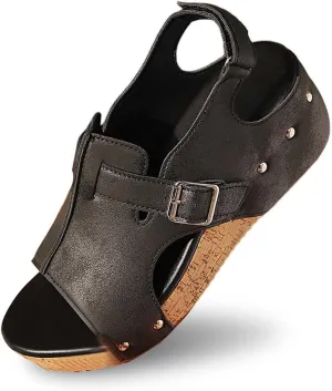 Womens Platform Sandals Summer Beach Ankle Strap Open Toe Espadrilles Wedge Heel Slip on Sandals Dressy Casual Boho Beach Walking Shoes