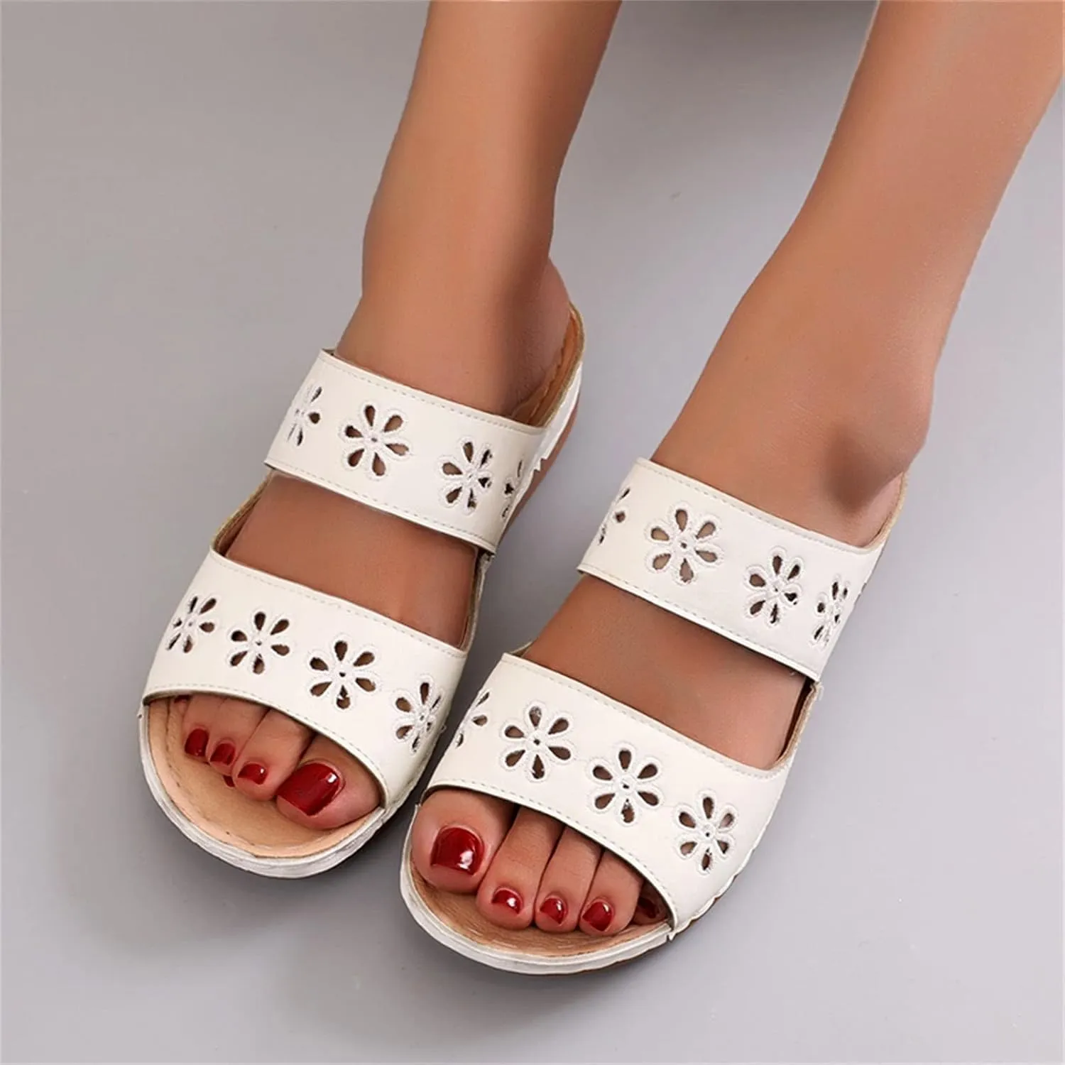 Womens Recovery Sandals Orthopedic with Arch Support Adjustable Straps Comfortable Walking Shoes Thick Cushion Summer Beach Casual Outdoor Plantar Fasciitis Relief