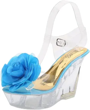 Women's Sandals Wedge 10CM Nightclub High Heels Flower Heels Women's Shoes Catwalk Pole Dance Crystal Sole Sandals