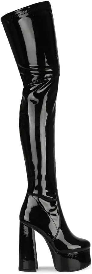 Women's Sexy Thighs Boots Over the Knee Thick High Heels Unisex Large Waterproof Round toe