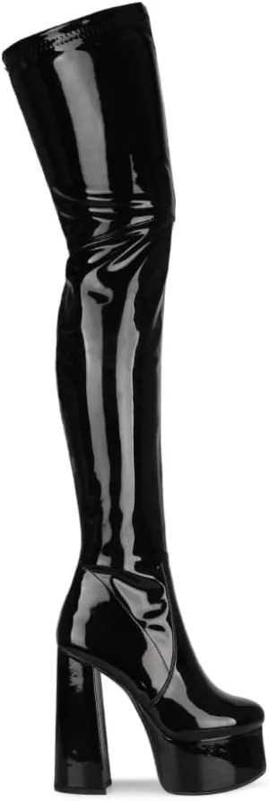 Women's Sexy Thighs Boots Over the Knee Thick High Heels Unisex Large Waterproof Round toe