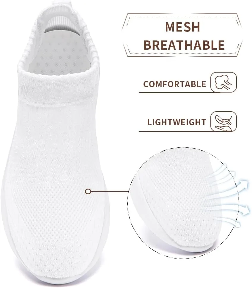 Womens Slip On Running Tennis Walking Shoes Women’s Fashion Sneakers Hiking Work Nurse Gym Casual Athletic Comfortable Shoes for Women Travel Fitness Mesh Lightweight