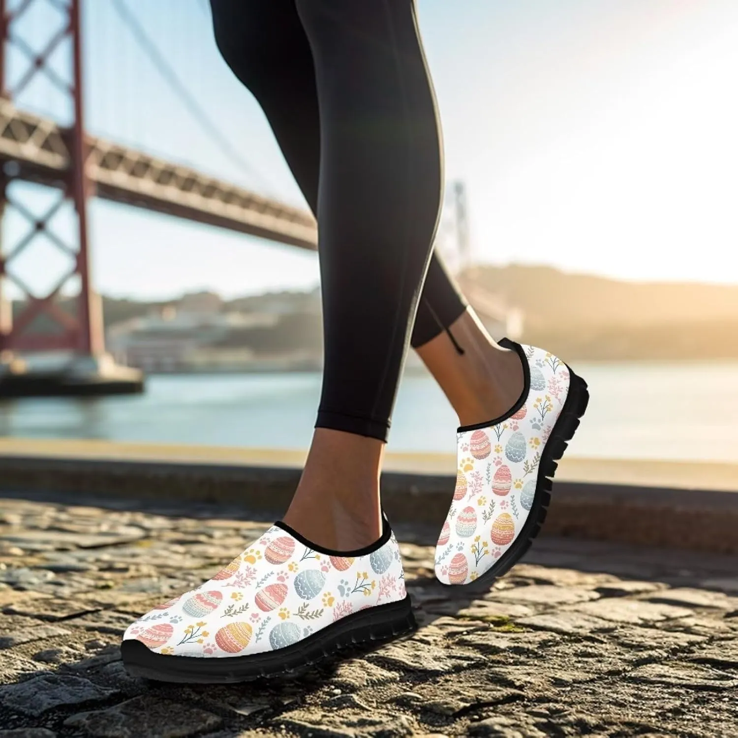 Womens Slip On Shoes Casual Travel Shoes Breathable Lightweight Work Shoes
