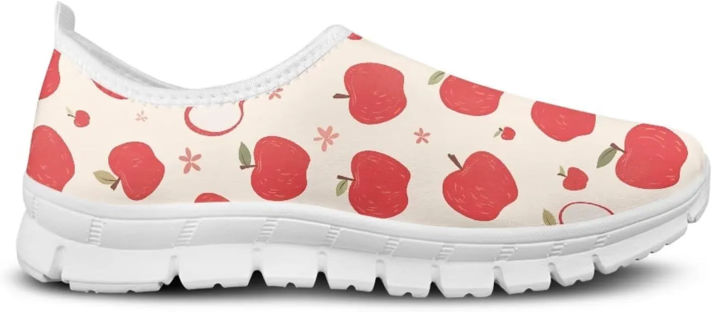 Womens Slip On Sneakers Lightweight Casual Shoes Soft Anti-Slip Tennis Shoes for Gym Travel Size 5.5-11.5 White Sole