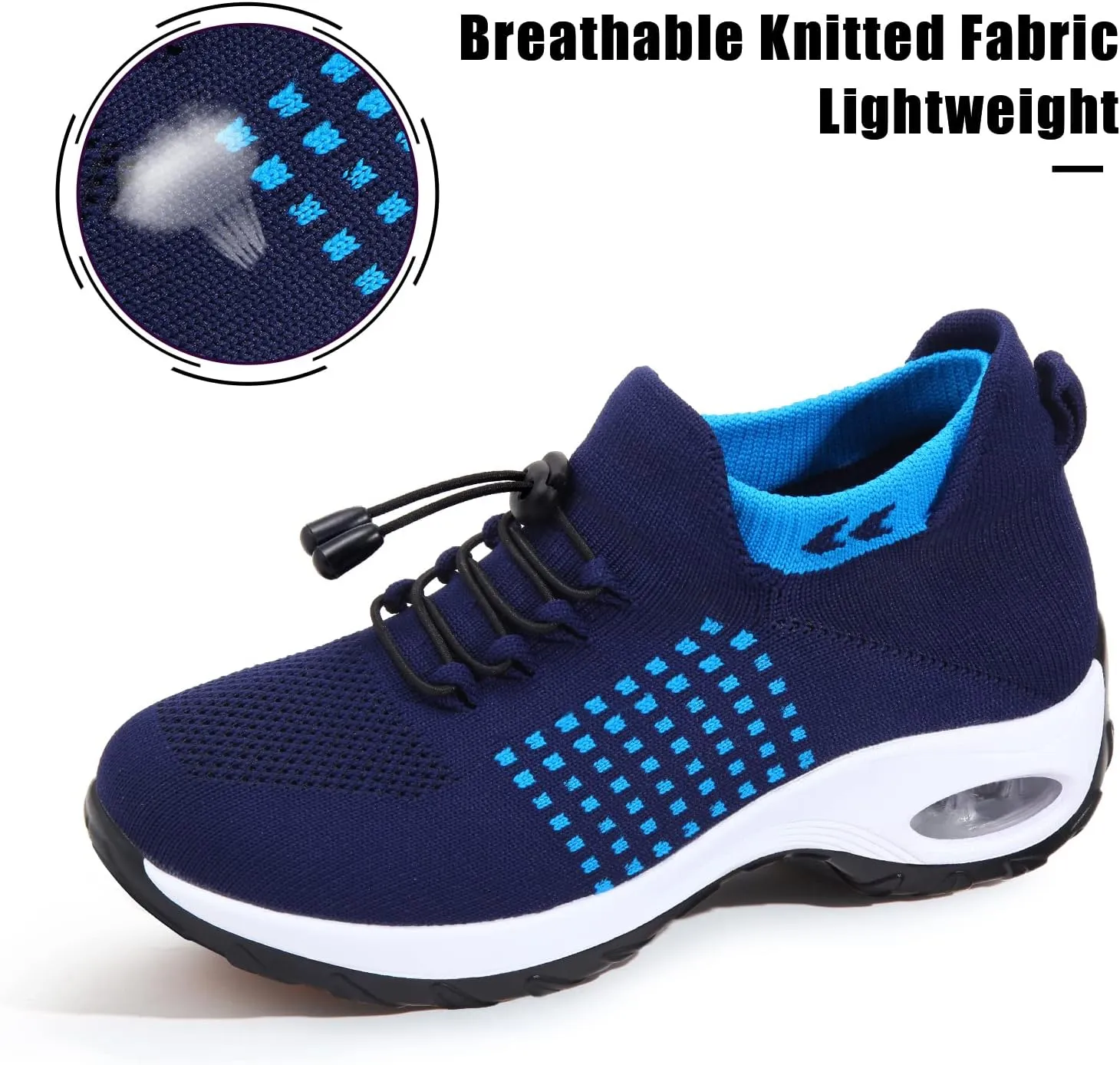 Women's Slip-On Walking Shoes - Non-Slip Sole, Breathable Mesh, and Comfort Cushioning - Sporty and Lightweight Sneakers for Women