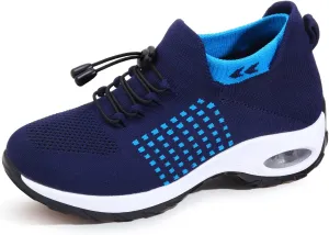 Women's Slip-On Walking Shoes - Non-Slip Sole, Breathable Mesh, and Comfort Cushioning - Sporty and Lightweight Sneakers for Women