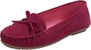 Women's Suede Casual Penny Loafers Vintage Ladies Moccasins Driving Shoes Comfort Slip-On Fashion Boat Classic Flats