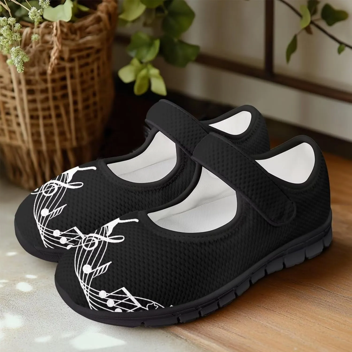 Women's Sunflower Print Mary Jane Sneaker Shoes Casual Lightweight Breathable Sneaker