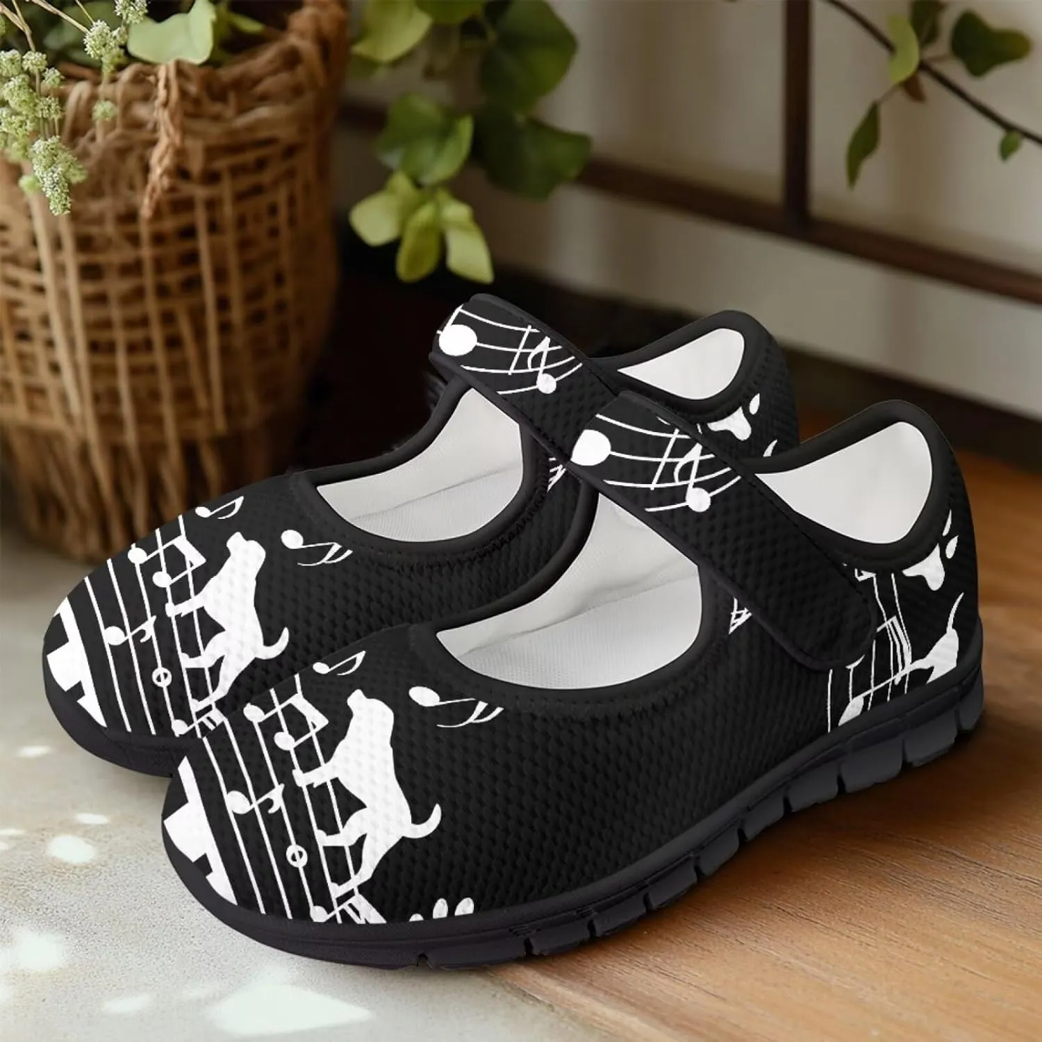 Women's Sunflower Print Mary Jane Sneaker Shoes Casual Lightweight Breathable Sneaker