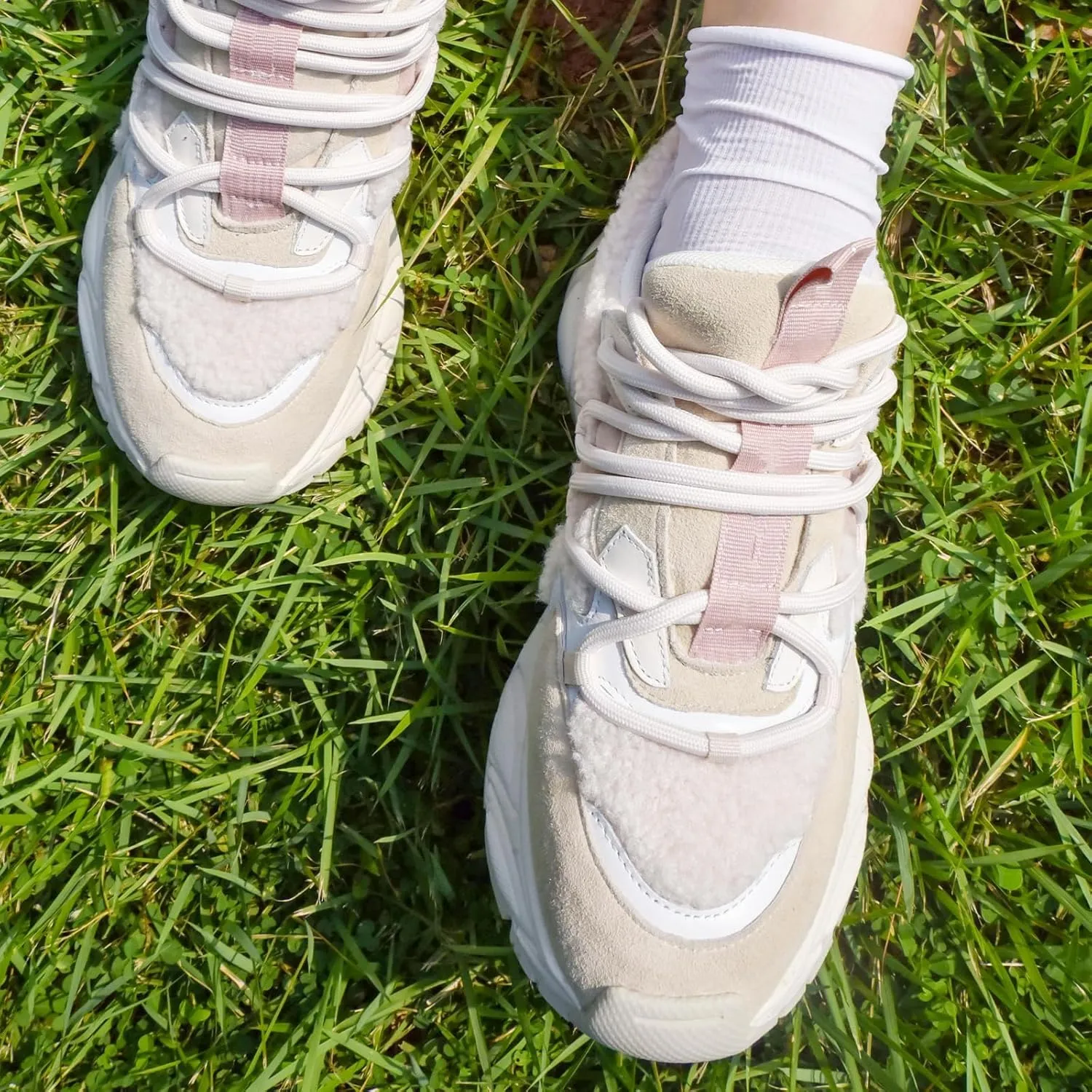 Women's Walking & Work Shoes - Non-Slip, Chunky Sneakers with Comfortable Platform, Lightweight & Casual for Gym, Travel & Work