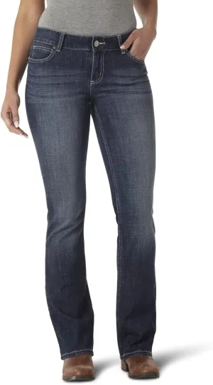 Wrangler Women's Western Mid Rise Stretch Boot Cut Jean