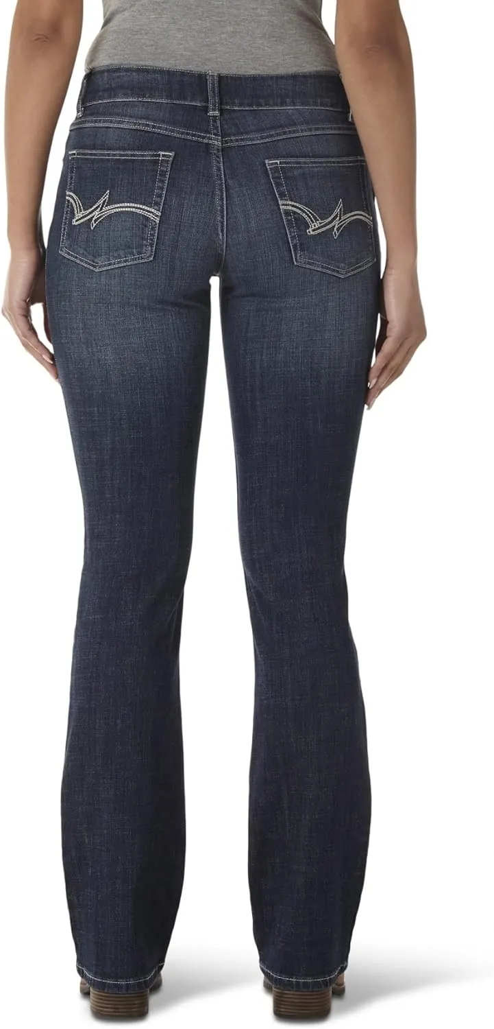 Wrangler Women's Western Mid Rise Stretch Boot Cut Jean