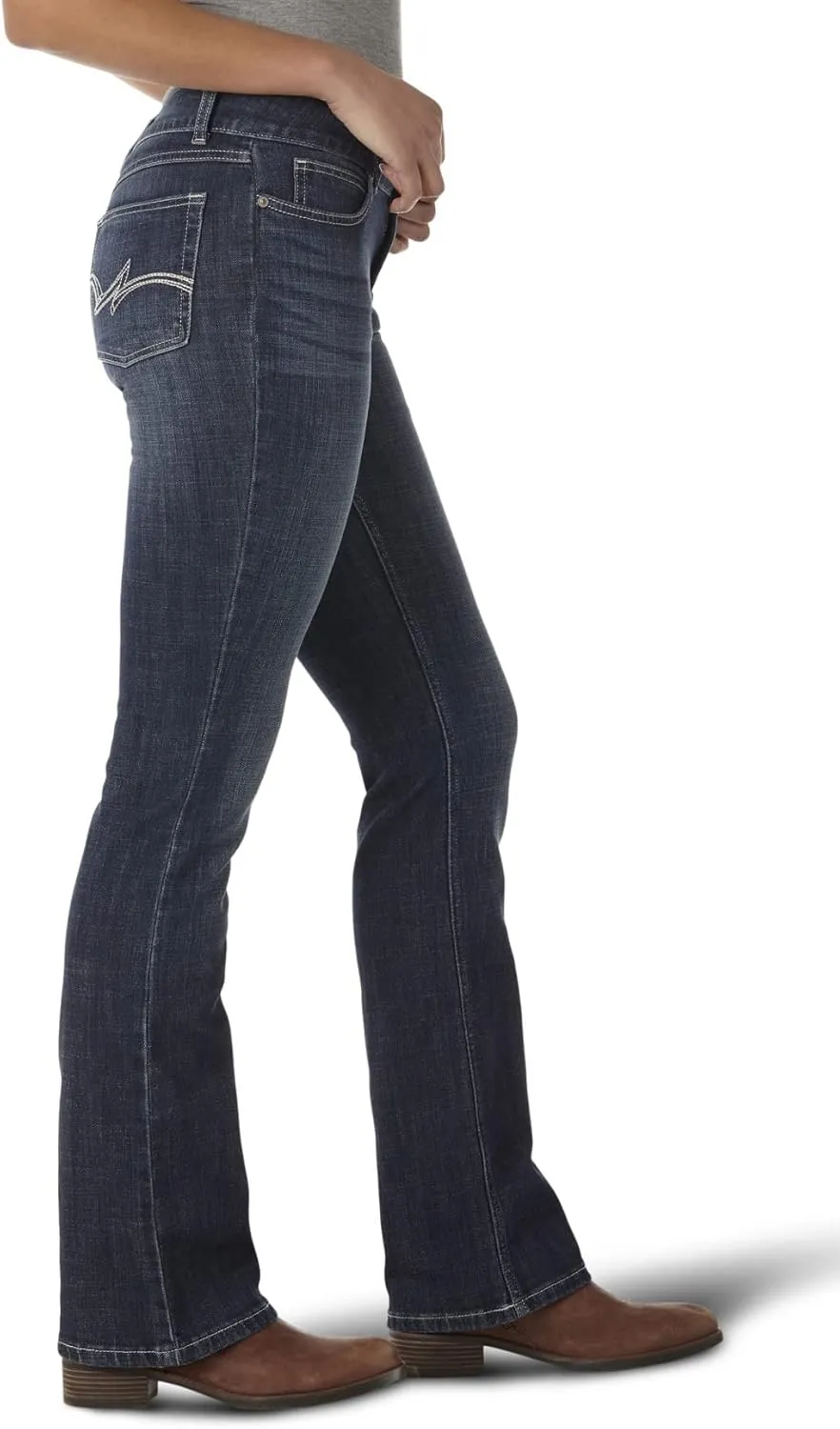 Wrangler Women's Western Mid Rise Stretch Boot Cut Jean