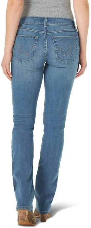Wrangler Women's Western Mid Rise Stretch Straight Leg Jeans