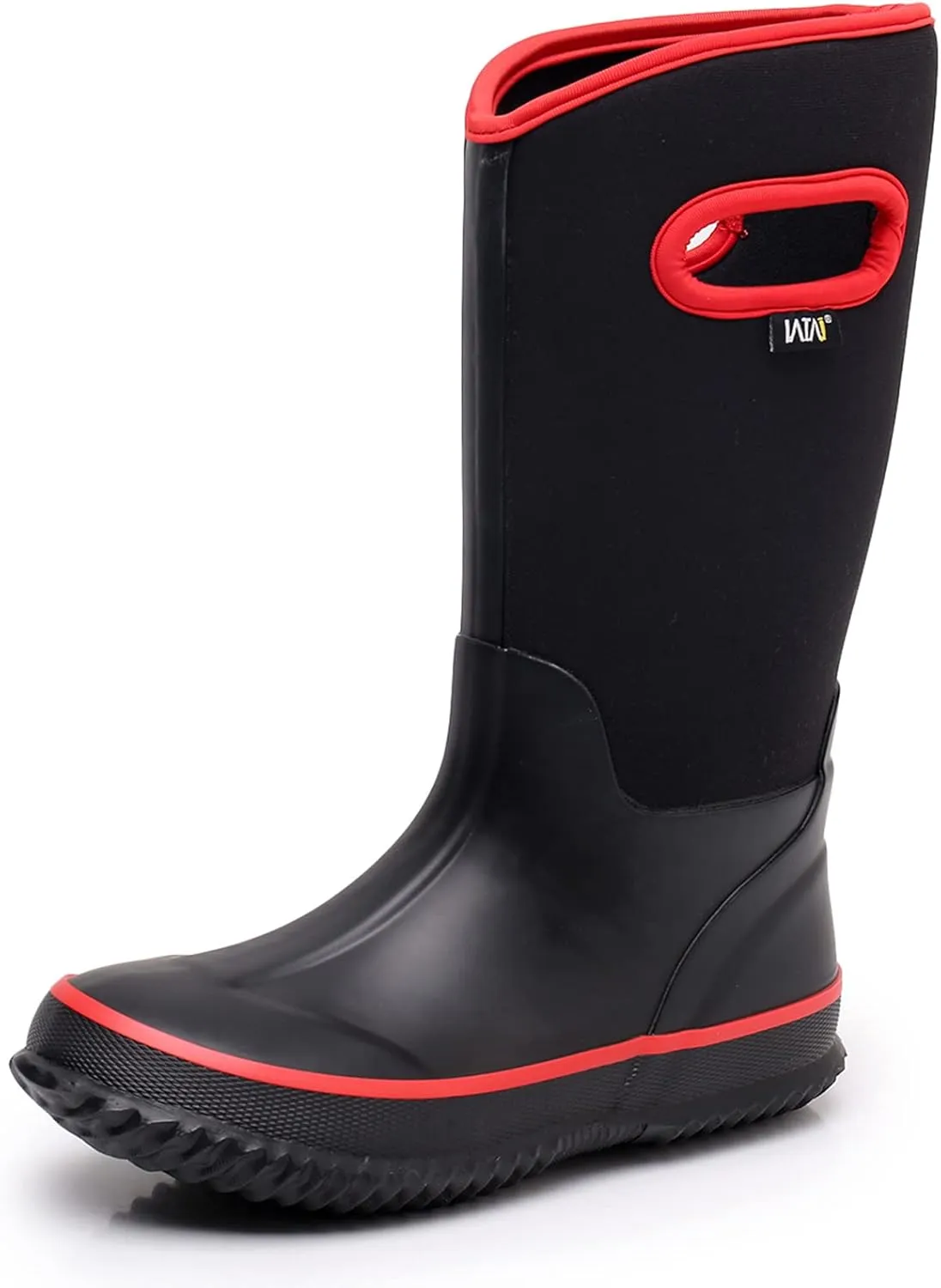WTW Kids Rubber Rain Boots - Neoprene Insulated 100% Waterproof Mid Calf Mud Boots for Boys and Girls Winter Snow Boots