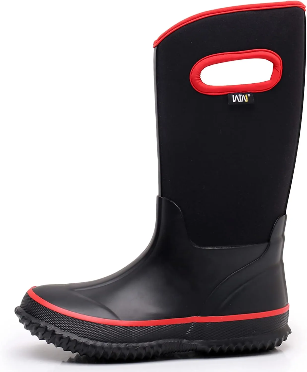 WTW Kids Rubber Rain Boots - Neoprene Insulated 100% Waterproof Mid Calf Mud Boots for Boys and Girls Winter Snow Boots