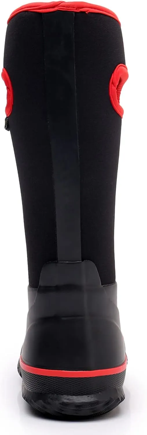 WTW Kids Rubber Rain Boots - Neoprene Insulated 100% Waterproof Mid Calf Mud Boots for Boys and Girls Winter Snow Boots
