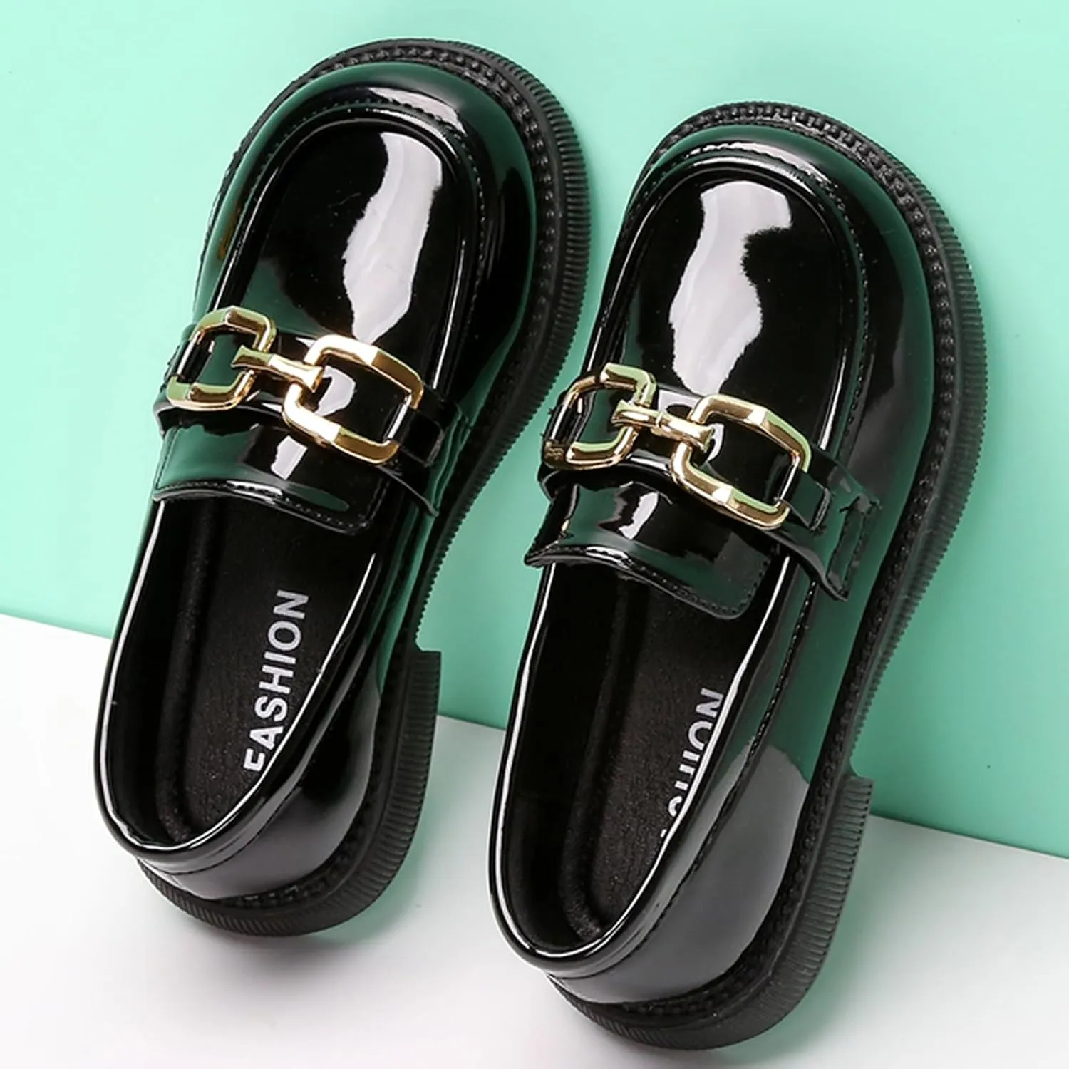 WUIWUIYUToddlers Girls Loafers Oxford Flats Casual Moccasins Slip-On School Uniform Walking Boat Dress Shoes