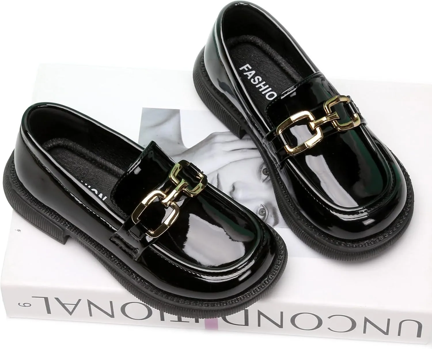 WUIWUIYUToddlers Girls Loafers Oxford Flats Casual Moccasins Slip-On School Uniform Walking Boat Dress Shoes