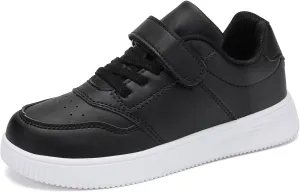YAVY Unisex-Child Sneakers Boys Girls Running Leather Sneakers Breathable Mesh Athletic Shoes Lightweight Kids Walking Shoes