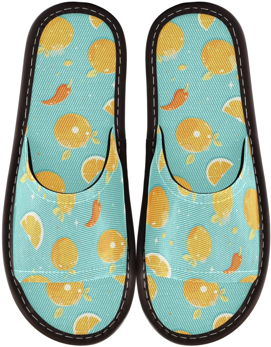 Yellow Fruits Men Women Bedroom Slippers Washable Non Slip Sandals for Outdoor Home Beach