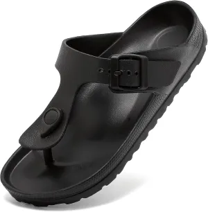 YUHITYGZGS Comfort Footbed EVA Thong Sandals for Women and Men Flip Flop with Arch Support Slip On Indoor Outdoor for Summer Beach Slides Adjustable Buckle