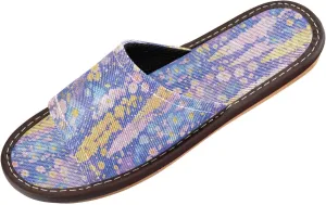 Yuiboo Beauty Colorful Flowers Men Women's Bathroom Slippers Washable Slides Sandals for Travel Home Beach