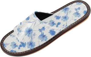 Yuiboo Dreamy Light Blue Cornflowers Mens Casual Shower Slippers Summer Non Slip Sandals for Travel Indoor Hotel