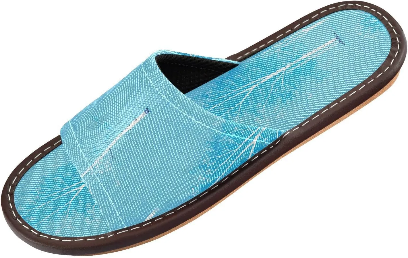 Yuiboo Huge Birches Turquoise Men Women Bathroom Slippers Washable Beach Sandals for Hotel Travel Hotel