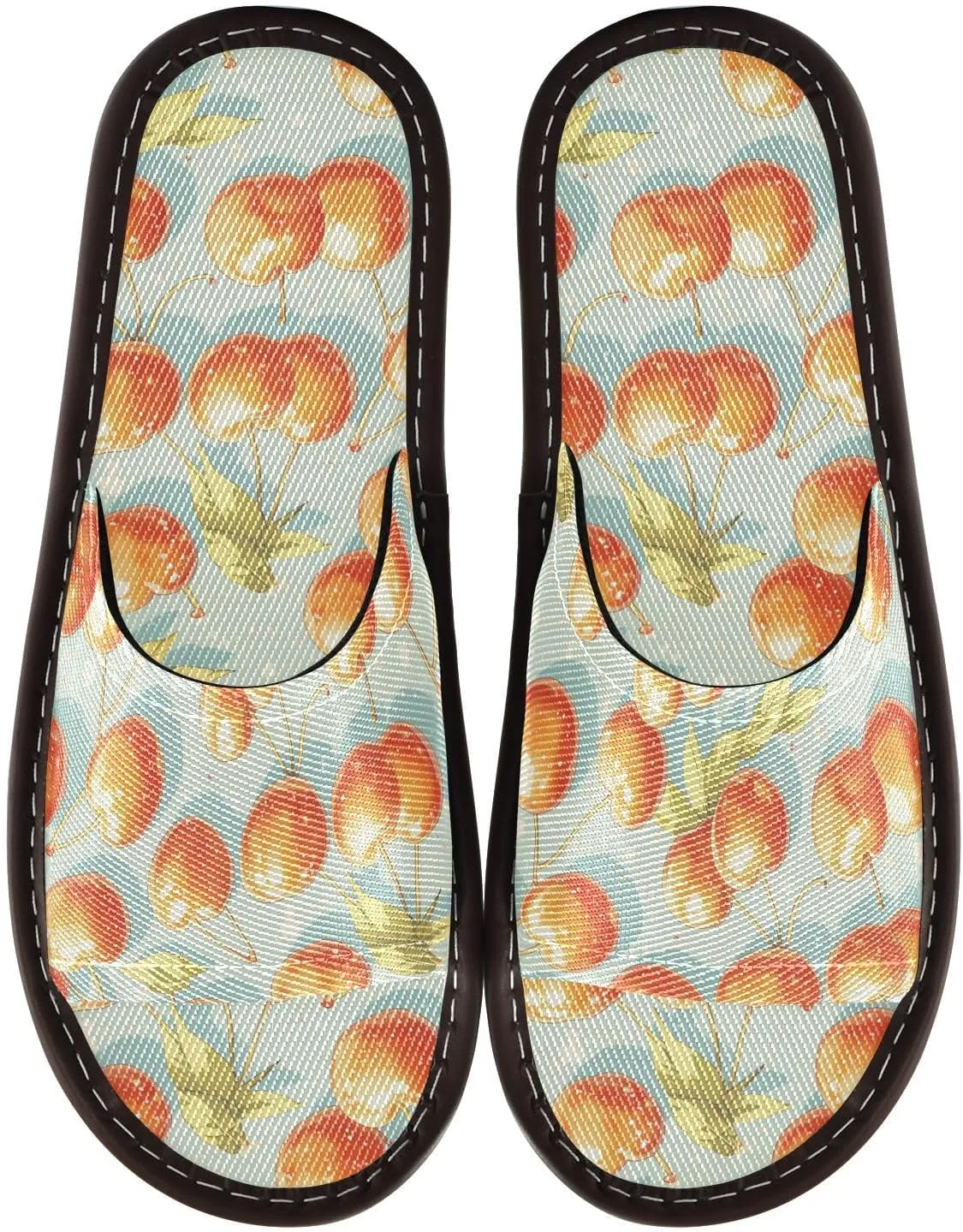 Yuiboo Orange Cherries Men Women Fashion Slippers Reusable Beach Sandals for Indoor Home Indoor