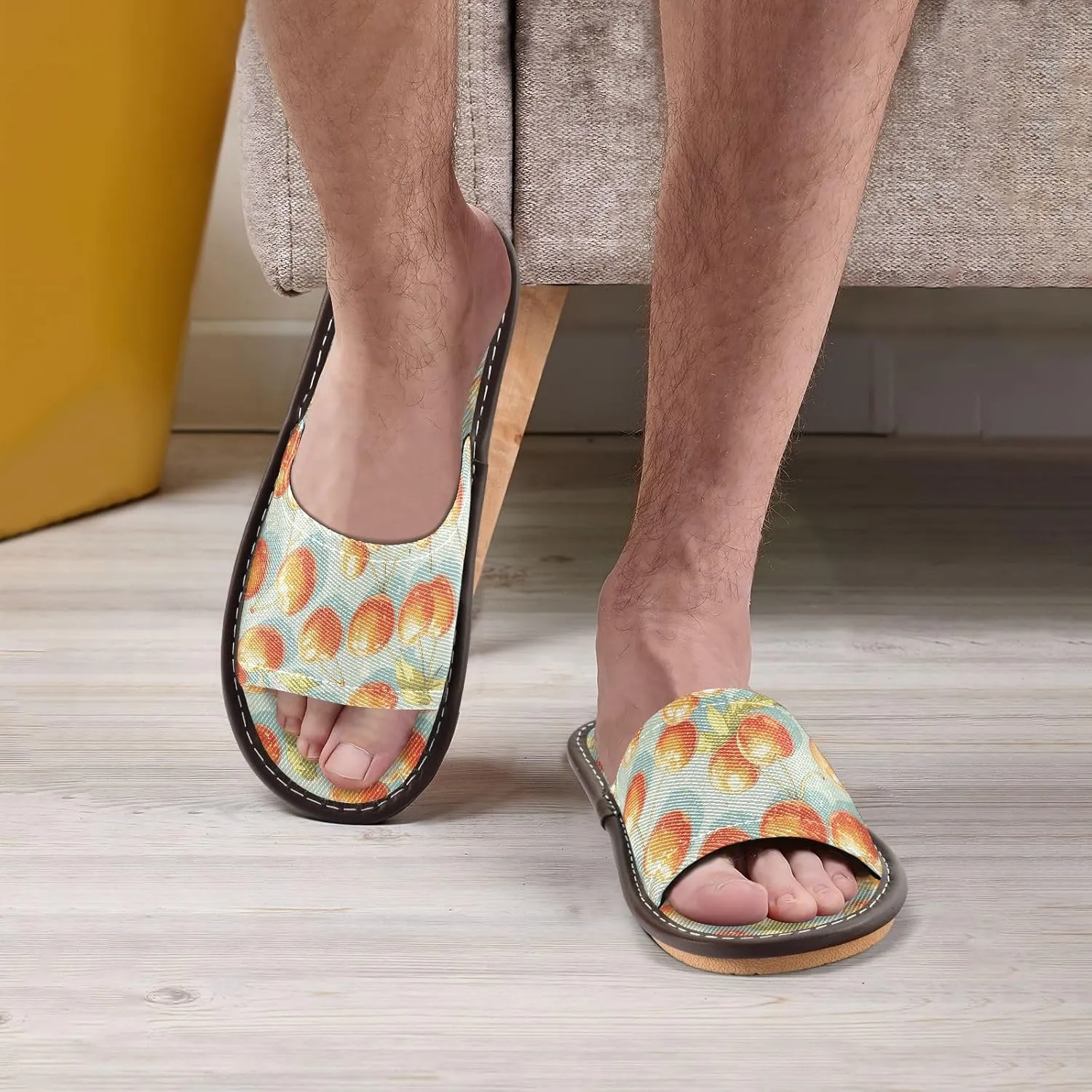 Yuiboo Orange Cherries Men Women Fashion Slippers Reusable Beach Sandals for Indoor Home Indoor