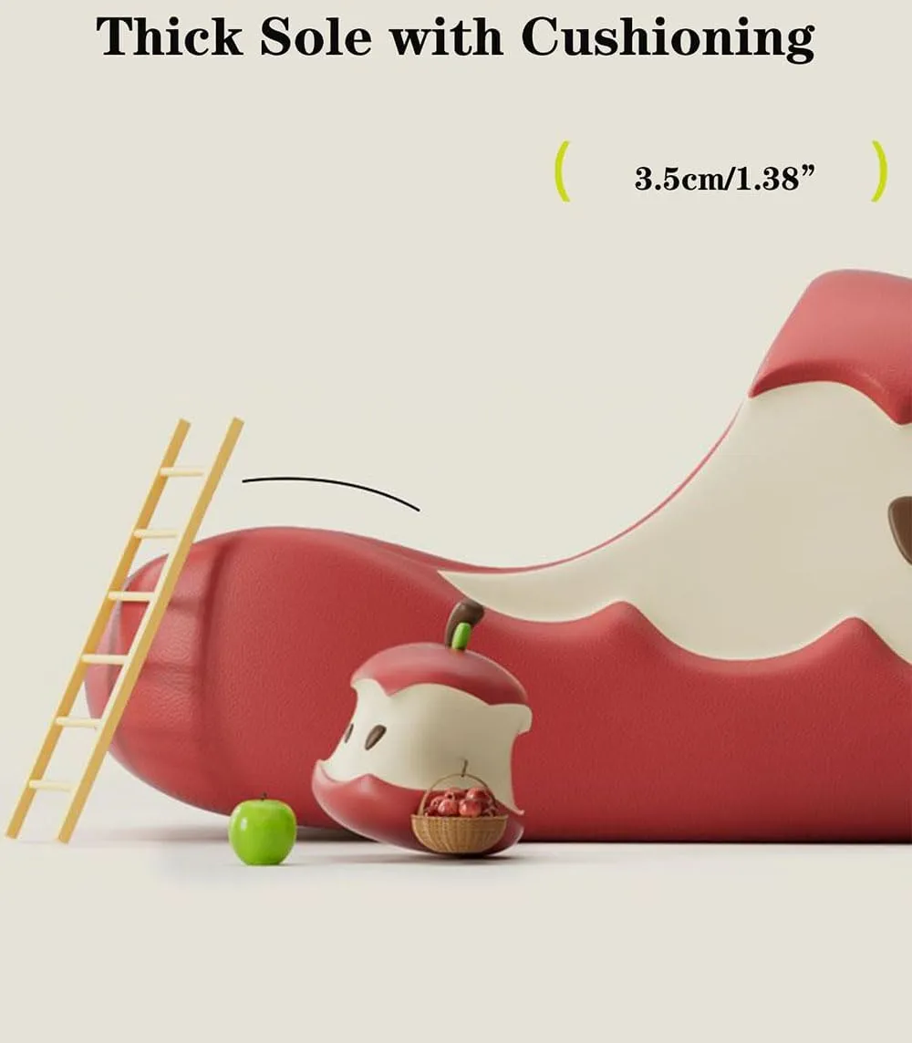 Zureto Apples Slippers Women Men, 3D Cute Cartoon Apples Shaped Fruit Slides Summer Non-Slip Shoes Beach Sandals for Womens Mens